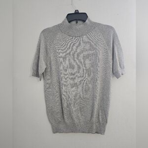 Shimmering Womens Short Skeeve Gray Sweater
